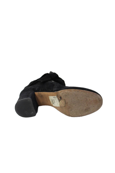 Rag & Bone Womens Block Heel Ankle Strap Booties Black Suede Size 38
