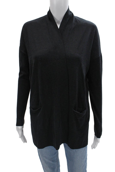 Wolford Unisex Cardigan Black Mock Neck Long Sleeve Virgin Wool Size XS