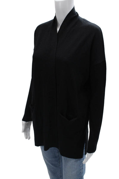 Wolford Unisex Cardigan Black Mock Neck Long Sleeve Virgin Wool Size XS