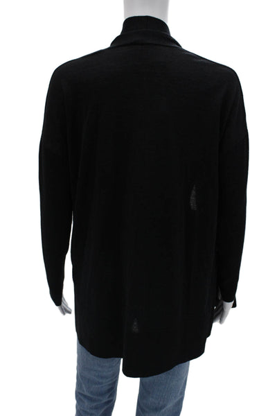 Wolford Unisex Cardigan Black Mock Neck Long Sleeve Virgin Wool Size XS