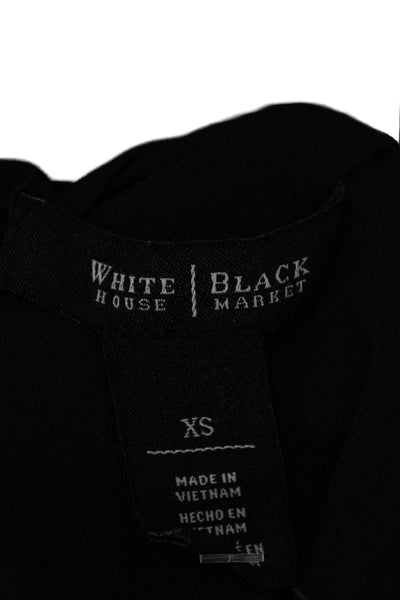 White House Black Market Womens Tank Dress Black Floral Short Buckle Size XS