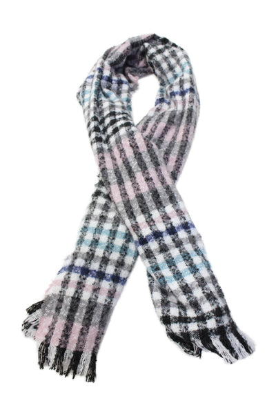 Marcus Adler Womens Striped Print Casual Fringed Scarf Multicolor Size 40" x 24"