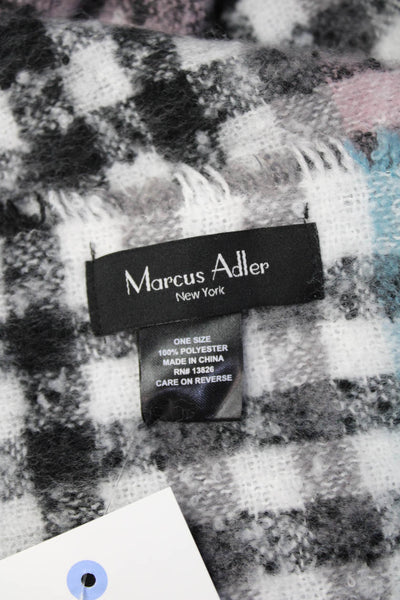 Marcus Adler Womens Striped Print Casual Fringed Scarf Multicolor Size 40" x 24"