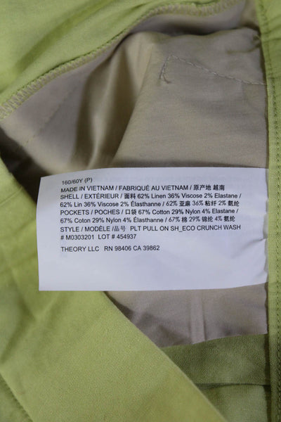 Theory Unisex Yellow Linen Viscose Blend Beach Shorts Size PP