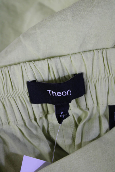 Theory Unisex Yellow Linen Viscose Blend Beach Shorts Size PP