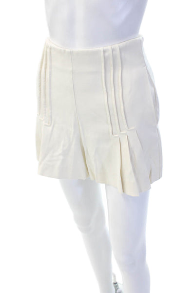 Reiss Unisex White Viscose Polyester Classic Zip Shorts Size 0