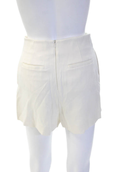 Reiss Unisex White Viscose Polyester Classic Zip Shorts Size 0