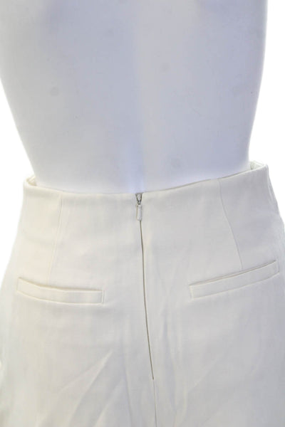 Reiss Unisex White Viscose Polyester Classic Zip Shorts Size 0