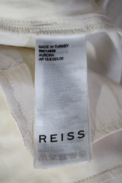 Reiss Unisex White Viscose Polyester Classic Zip Shorts Size 0