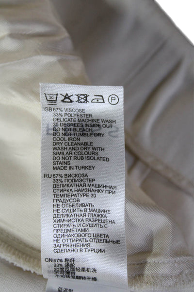 Reiss Unisex White Viscose Polyester Classic Zip Shorts Size 0