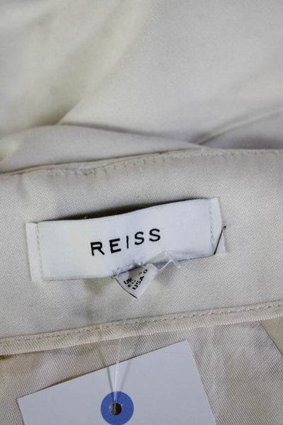 Reiss Unisex White Viscose Polyester Classic Zip Shorts Size 0