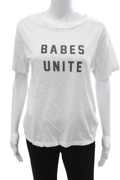 Amo Womens Basic Graphic Quotes Crew Neck Cotton Short Sleeve T-Shirt Size XS