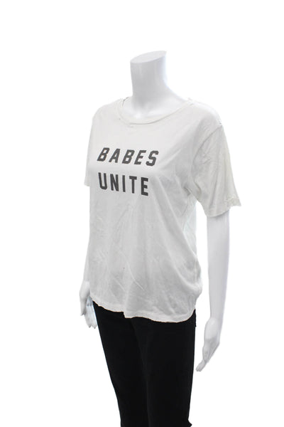 Amo Womens Basic Graphic Quotes Crew Neck Cotton Short Sleeve T-Shirt Size XS