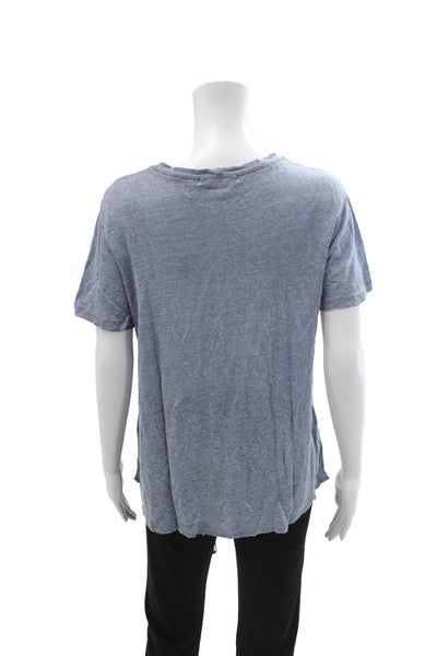 Young Fabulous & Broke Womens Tunic Linen Crew Neck Short Sleeve Gray Size XS