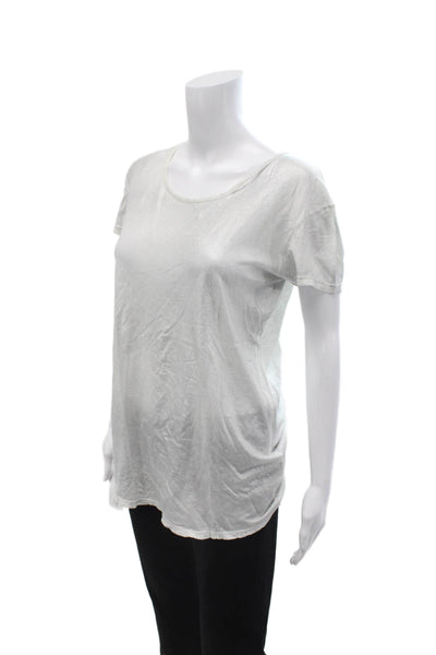 RtA Womens Basic Short Sleeve T-Shirt White Viscose Round Neck 90s Size S