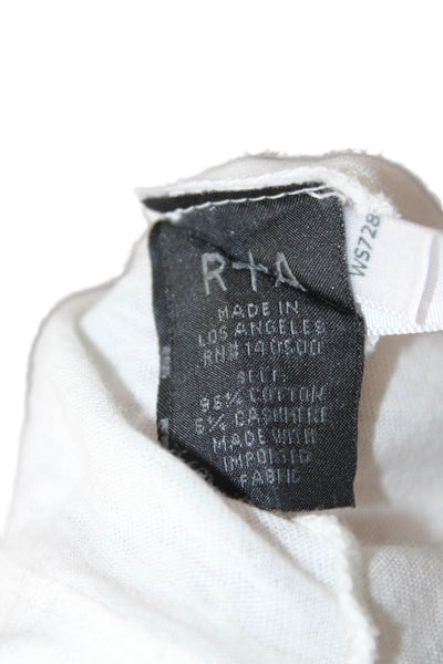 RtA Womens Basic Short Sleeve T-Shirt White Viscose Round Neck 90s Size S