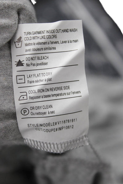 Vince Women Basic Gray Crew Neck Long Sleeve Viscose T-Shirt Size XS