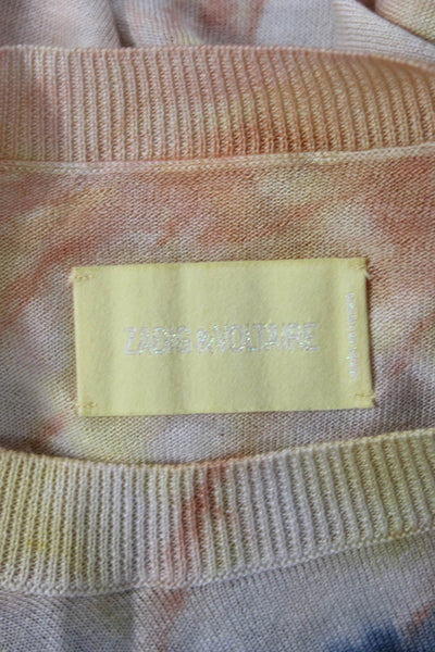Zadig & Voltaire Unisex Beige Cashmere Pullover Crewneck 3/4 Sleeve Size S