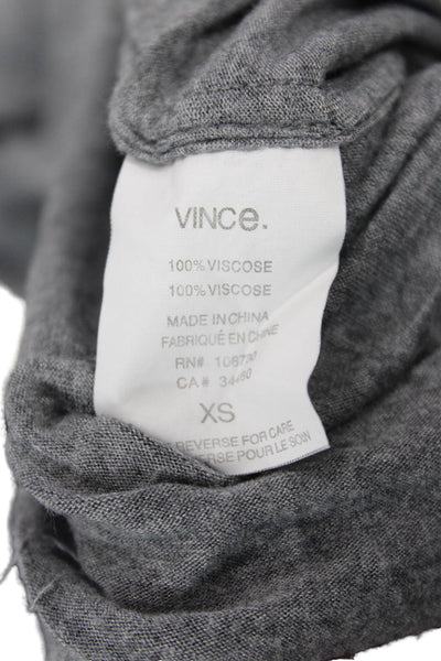 Vince Women Basic Gray 3/4 Sleeve T-Shirt Round Neck Viscose Size XS