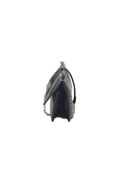 Zara Womens Veagn Leather Chain Strap Shoulder Bag Black