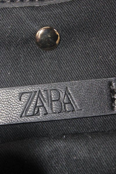 Zara Womens Veagn Leather Chain Strap Shoulder Bag Black