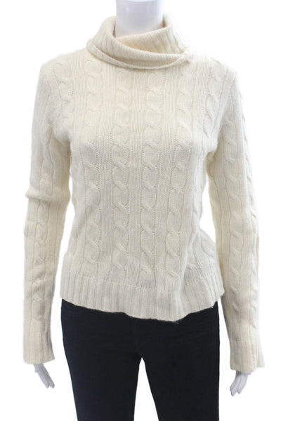 J Crew Unisex White Cotton Turtleneck Pullover Sweater Long Sleeve Size XS