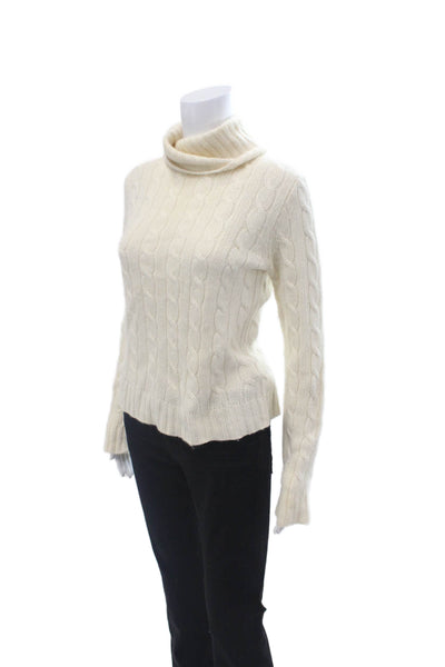 J Crew Unisex White Cotton Turtleneck Pullover Sweater Long Sleeve Size XS