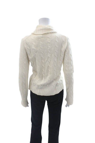 J Crew Unisex White Cotton Turtleneck Pullover Sweater Long Sleeve Size XS