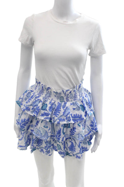Roller Rabbit Womens Peasant Pettiskirt Blue Floral Cotton Size XS