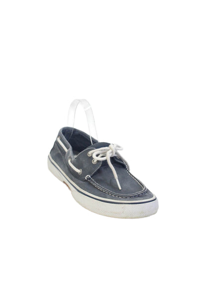 Sperry Mens Canvas Contrast Stitch Boat Shoes Dark Gray Size 8.5