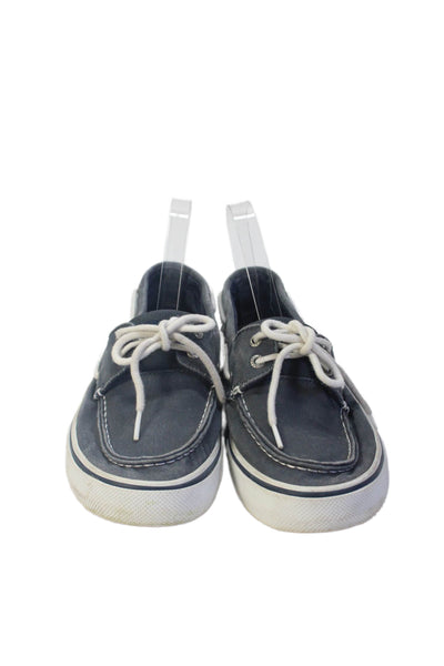 Sperry Mens Canvas Contrast Stitch Boat Shoes Dark Gray Size 8.5
