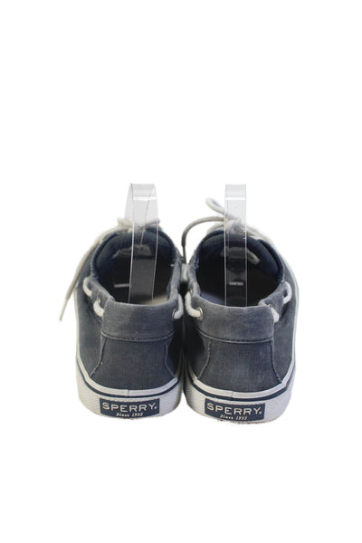 Sperry Mens Canvas Contrast Stitch Boat Shoes Dark Gray Size 8.5