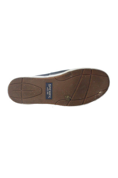 Sperry Mens Canvas Contrast Stitch Boat Shoes Dark Gray Size 8.5