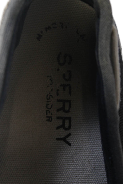 Sperry Mens Canvas Contrast Stitch Boat Shoes Dark Gray Size 8.5