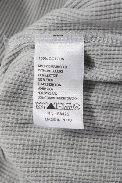 Leallo Women Pullover Sweatshirt Gray 100% Cotton Crew Neck Long Sleeve Size L