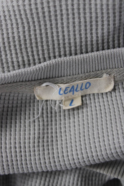 Leallo Women Pullover Sweatshirt Gray 100% Cotton Crew Neck Long Sleeve Size L