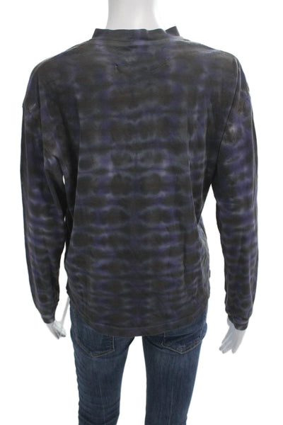 Raquel Allegra Womens Basic Mock Neck Long Sleeve Tee Dark Gray Cotton Size 0