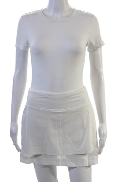 Athleta Womens White Polyester Skort Mini Size 2XS
