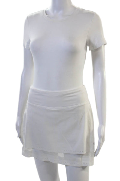 Athleta Womens White Polyester Skort Mini Size 2XS