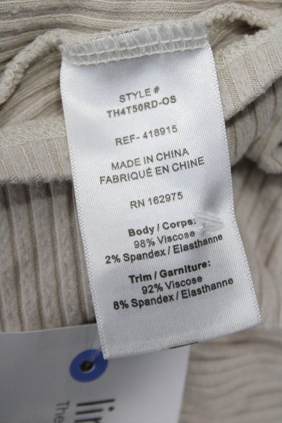 The Range Womens Cropped Striped Collar Button Up Sweater Beige Viscose Size L