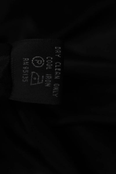 Lafayette 148 New York Women Collared Black Wool Blazer 3/4 Sleeve Zip Size 8