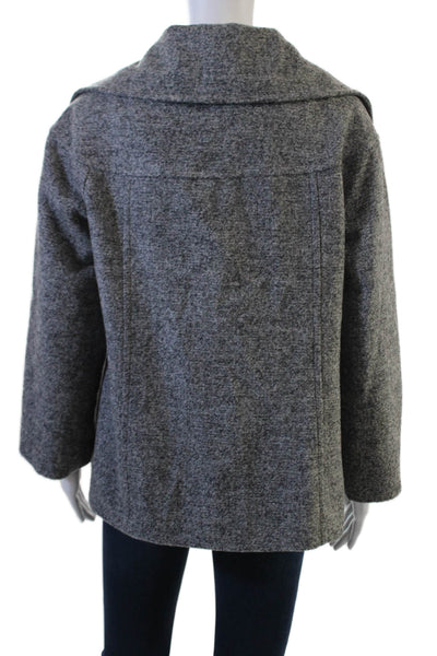 Lafayette 148 New York Women Gray Wool Pea Coat Size 8 Petite