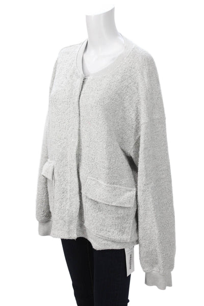 Three Dots Unisex Gray Cardigan Long Sleeve Round Neck Classic Size XL