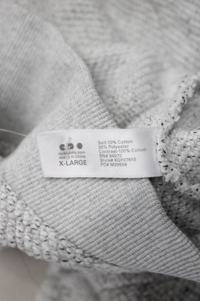 Three Dots Unisex Gray Cardigan Long Sleeve Round Neck Classic Size XL