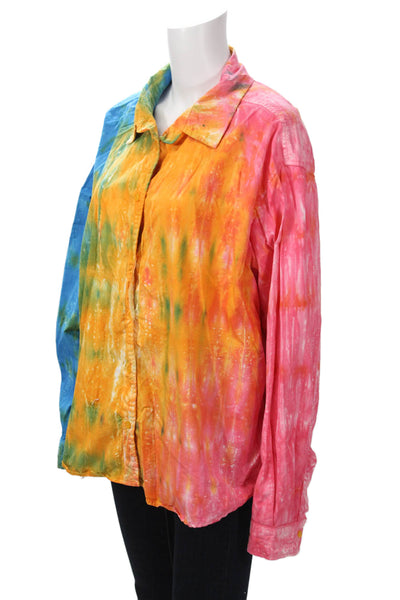 Cotton Citizen Womens Blue Collared Button-Up Cotton Long Sleeve Top Size L