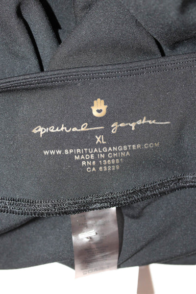 Spiritual Gangster Women Cropped Ankle Leggings Black Size XL