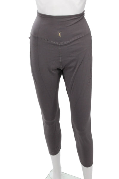 Spiritual Gangster Women Cropped Capri Leggings Brown Nylon Blend Size XL