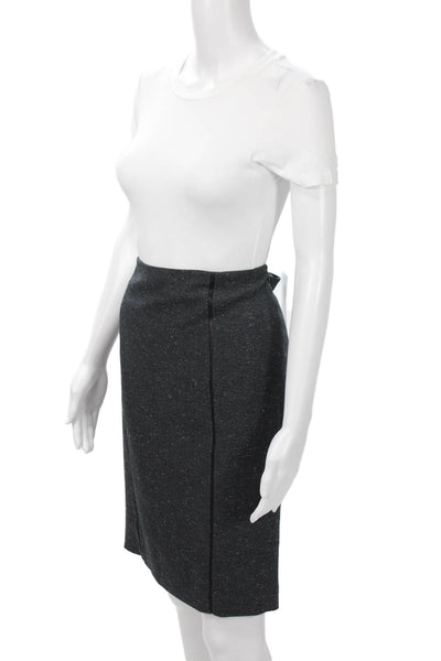 Tahari Womens Short Herringbone Pencil Skirt Dark Gray Size 6
