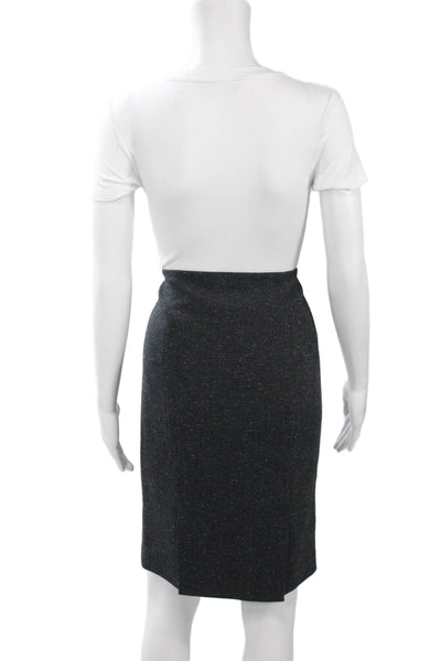 Tahari Womens Short Herringbone Pencil Skirt Dark Gray Size 6