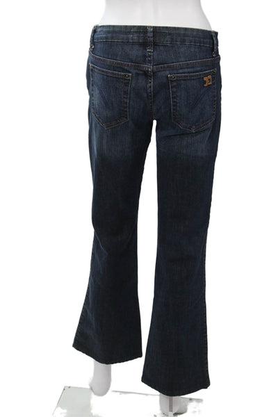 Joes Women Bootcut Flared Dark Blue Jeans Mid-Rise Button 98% Cotton Size 27